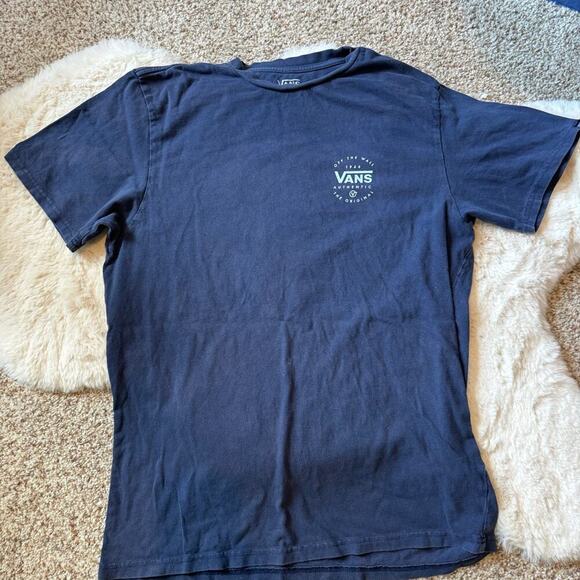 Vans t shirt, size Large, Blue & Teal writing, Classic Style - Picture 1 of 4